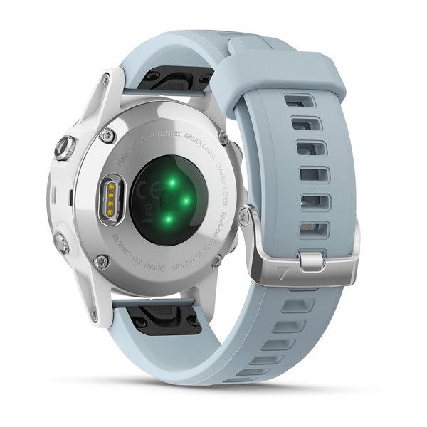 Спортивные часы Garmin FENIX 5S PLUS белые с голубым ремешком
