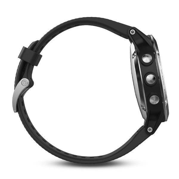 Спортивные часы Garmin FENIX 5 серебристые с черным ремешком
