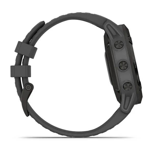 Мультиспортивные часы Garmin Fenix 6 Pro Solar с GPS, черный с серым ремешком (010-02410-11)