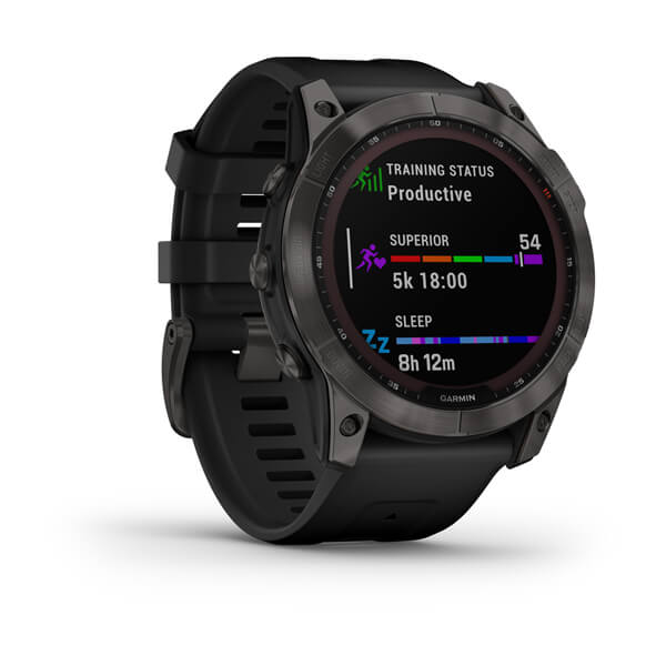 Мультиспорт.часы Garmin Fenix 7x Sapphire Solar, DLC-покрытие,серые с черным ремешк. (010-02541-11)