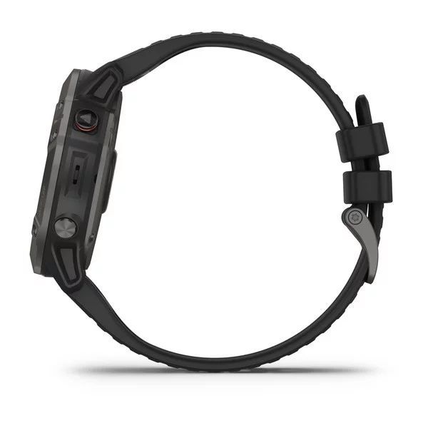 Мультиспортивные часы Garmin Fenix 6x sapphire с gps, серые DLC с черным ремешком