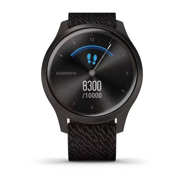 Часы Garmin Vivomove Style графит с плетеным черн. ремешком