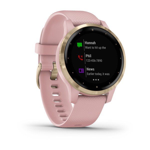 Спортивные часы Garmin VIVOACTIVE 4S розовые с золотистым безелем