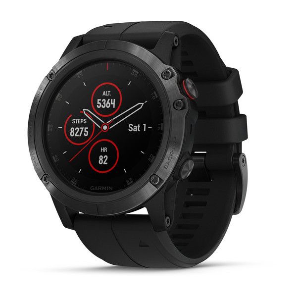 Спортивные часы Garmin Fenix 5x plus sapphire Russia черные с черным ремешком (010-01989-11)
