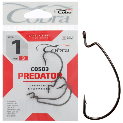 Крючки офсетные Cobra L-WORM сер. CO503 (№ 002 (3шт.))