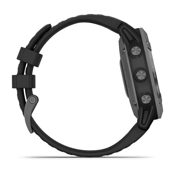 Мультиспортивные часы Garmin Fenix 6 Pro Solar с GPS, серый с черным ремешком (010-02410-15)
