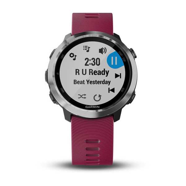 Спортивные часы Garmin Forerunner 645 Music с вишневым ремешком