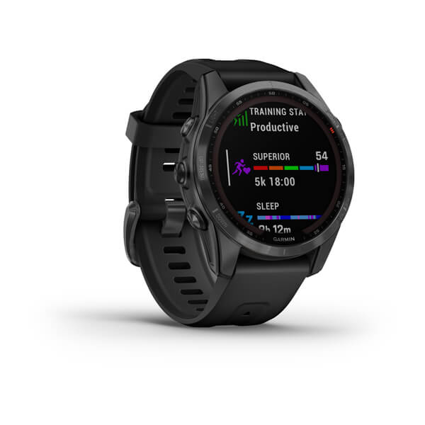 Мультиспорт.часы Garmin Fenix 7s Solar,серые с черным силиконовым ремешком (010-02539-13)