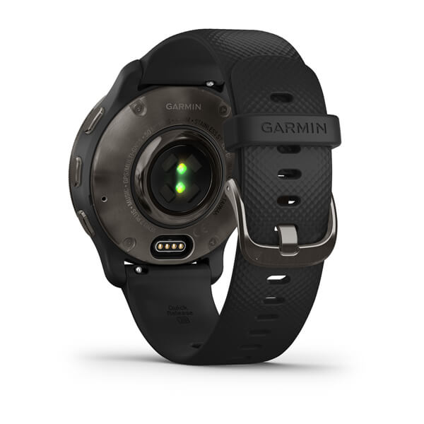 Смарт-часы Garmin Venu 2 PLUS, GPS, черные  с серым безелем, с силиконовым ремешком (010-02496-11)