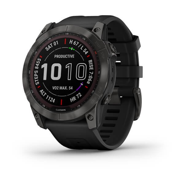 Мультиспорт.часы Garmin Fenix 7x Sapphire Solar, DLC-покрытие,серые с черным ремешк. (010-02541-11)