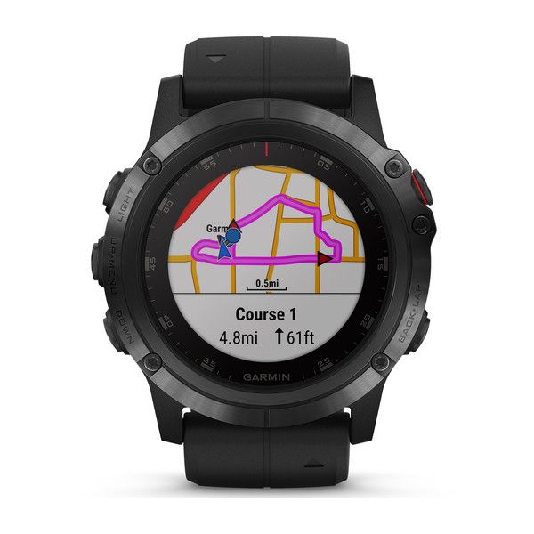 Спортивные часы Garmin Fenix 5x plus sapphire Russia черные с черным ремешком (010-01989-11)