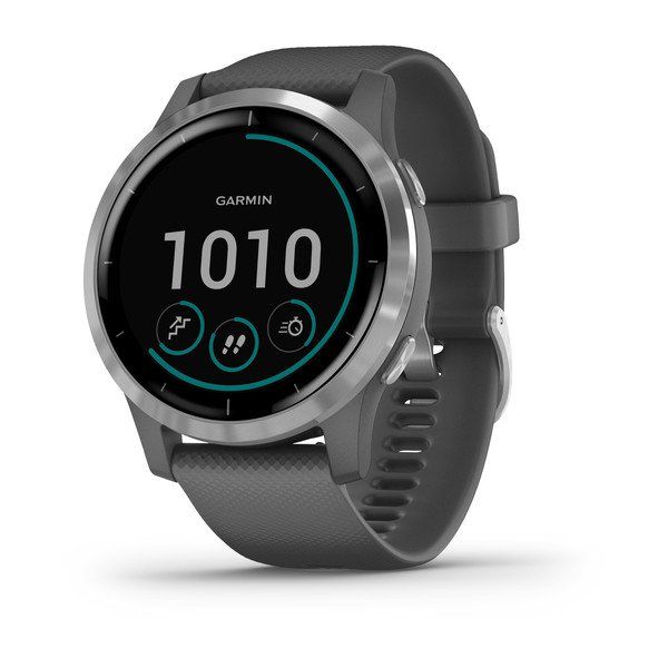 Спортивные часы Garmin VIVOACTIVE 4 серые с серебристым безелем