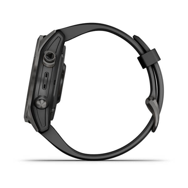 Мультиспорт.часы Garmin Fenix 7s Sapphire Solar, DLC-покрытие,серые с черным ремешком (010-02539-25)