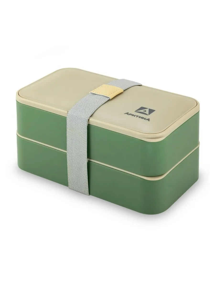 Ланчбокс тм "Арктика", 1200 МЛ, арт. 032-1200, зеленый/бежевый