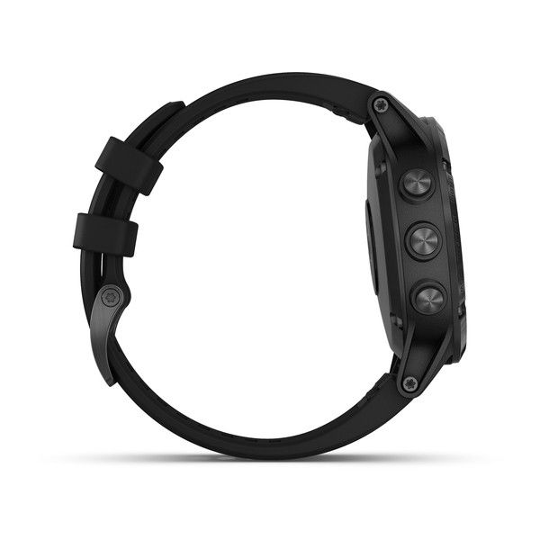Спортивные часы Garmin FENIX 5S PLUS SAPPHIRE черные с черным ремешком