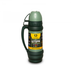 Термос Арктика с узким горлом, в молотковой эмали, 1 л 109-1000М зелёный