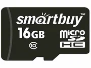 Карта памяти 16GB microSDHC Class10 без адаптера SMARTBUY
