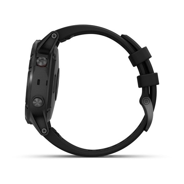 Спортивные часы Garmin FENIX 5S PLUS SAPPHIRE черные с черным ремешком