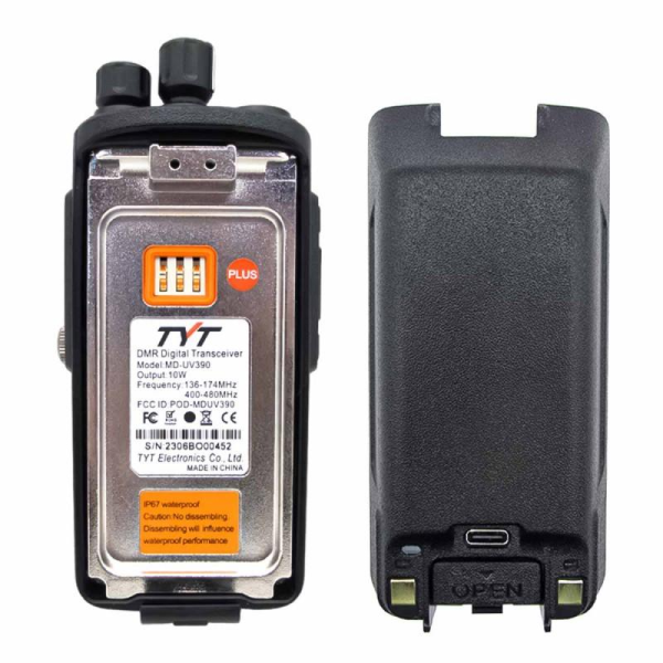 Радиостанция портативная TYT MD-UV390 AES256 Type-C, DIGITAL-DMR
