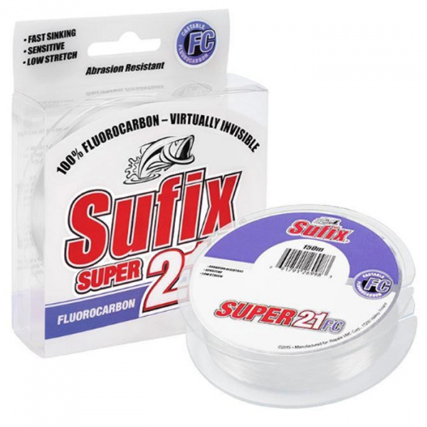 Леска Sufix Super 21 Fluorocarbon (прозрачная 150м 0.28мм 5,4кг DS1IN026524B2S)