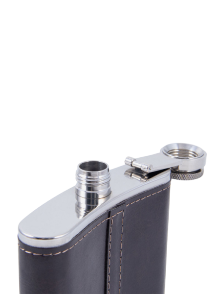 Фляжка «СЛЕДОПЫТ - Browny » в кож. оплете, 210 мл, цв. корич/100/