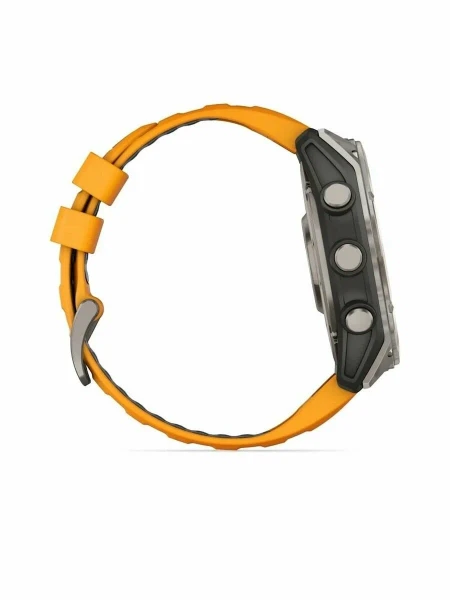 Часы Garmin Fenix ​​8 AMOLED, 51 мм сапфирово-титановый с силиконовым ремешком Spark Orange/Graphite