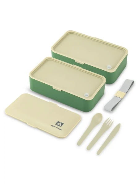 Ланчбокс тм "Арктика", 1200 МЛ, арт. 032-1200, зеленый/бежевый
