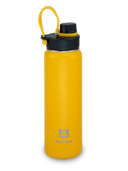 Термос бытовой, вакуумный, питьевой  тм "Арктика", желтый текстурный 700мл с дополнительной пробкой 