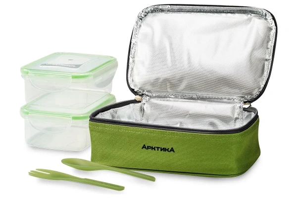 Термосумка Арктика (2 л.) с контейнерами, зеленая