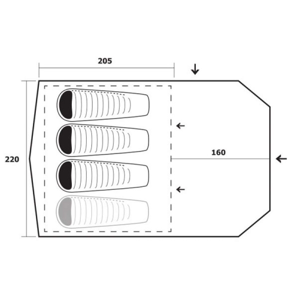 Миниатюрная палатка Trimm EAGLE, зеленый 3+1