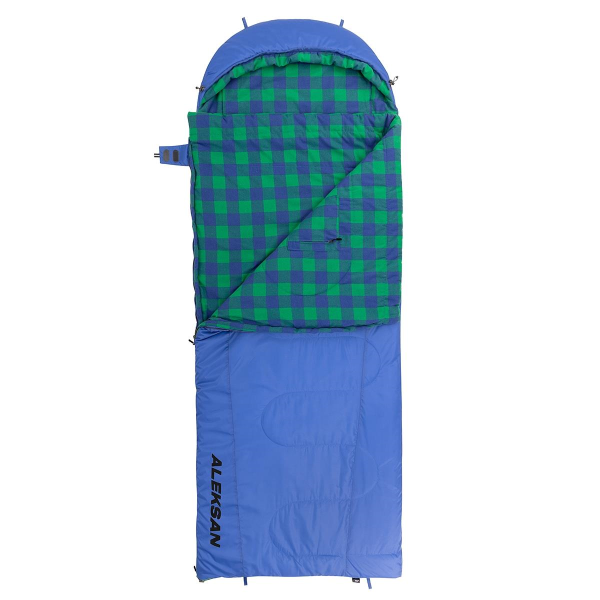 Спальный мешок ALEKSAN Wide 300R, 220x90, правый, шелтер, синий (T-N-SB-AW-300R) Nisus