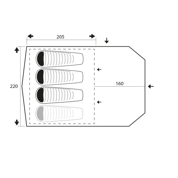 Палатка Trimm Trekking FOCUS, песочный 3+1