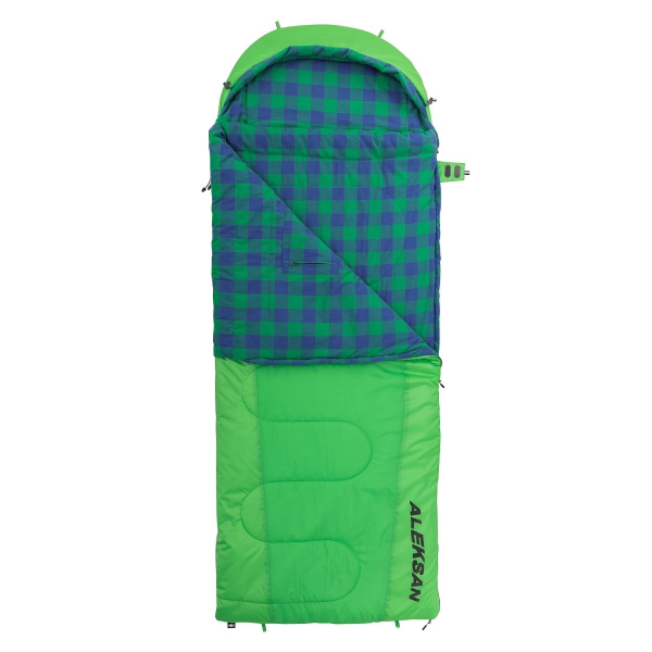 Спальный мешок ALEKSAN Wide 300L, 220x90, левый, шелтер, зеленый (T-N-SB-AW-300L) Nisus