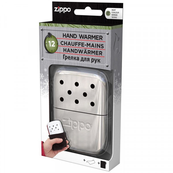 Каталитическая грелка Zippo, сталь с покрытием High Polish Chrome, серебристая, 66x13x99 мм